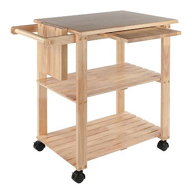 Winsome Knife Block and Cutting Board Kitchen Cart