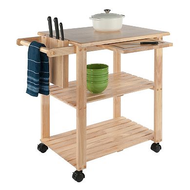 Winsome Knife Block and Cutting Board Kitchen Cart