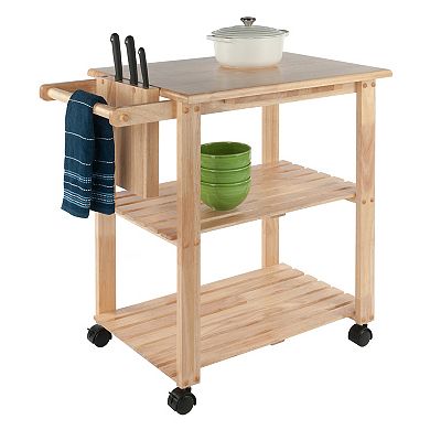 Winsome Knife Block and Cutting Board Kitchen Cart