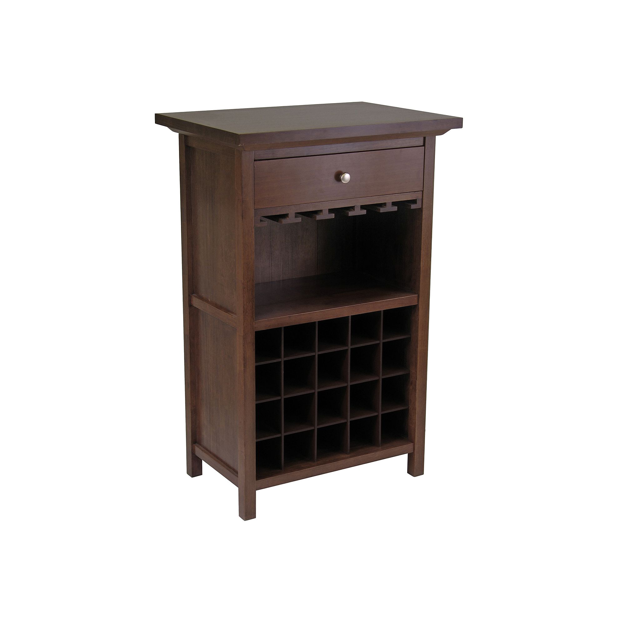 Winsome 20-Bottle Wine Cabinet, Antique Brown