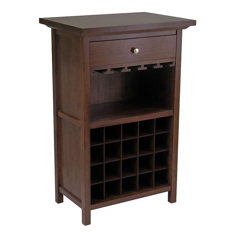 92934337 Winsome 20-Bottle Wine Cabinet, Brown, Furniture sku 92934337