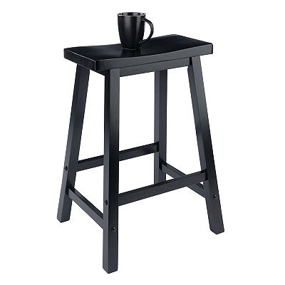 Winsome 24 Counter Saddle Seat Bar Stool Black