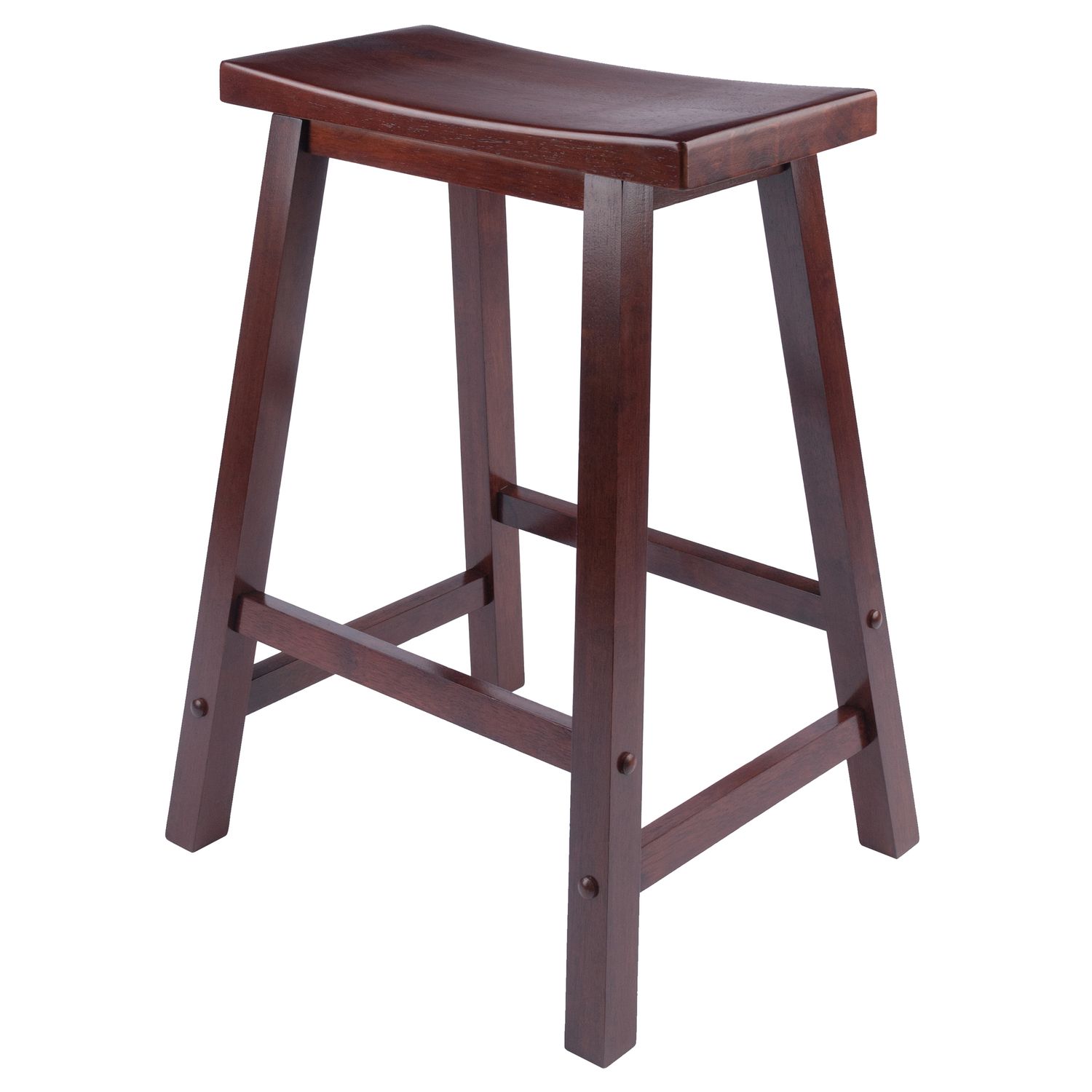 Winsome 24 In Saddle Seat Stool   1102211 Antique Walnut