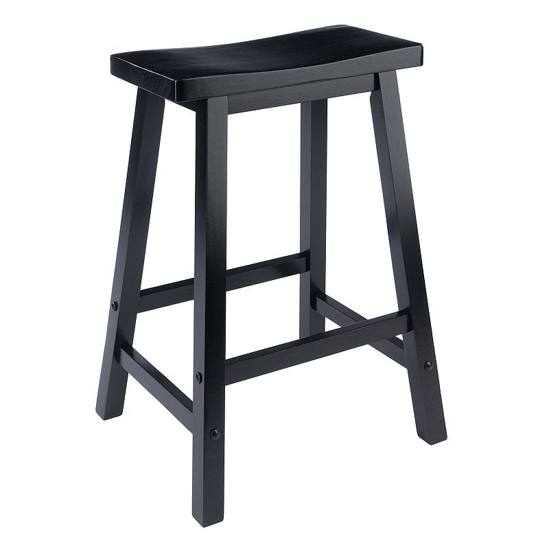 Winsome 24-in. Saddle Seat Stool, Black, Furniture