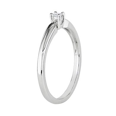 Stella Grace Sterling Silver Princess-Cut Diamond Accent Solitaire Ring