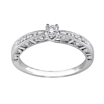 Stella Grace Sterling Silver 1/10 ct T.W. Diamond Ring