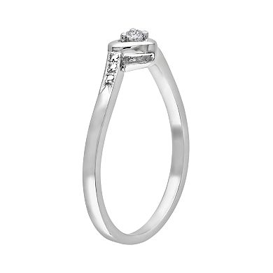 Stella Grace Sterling Silver Diamond Accent Heart Ring