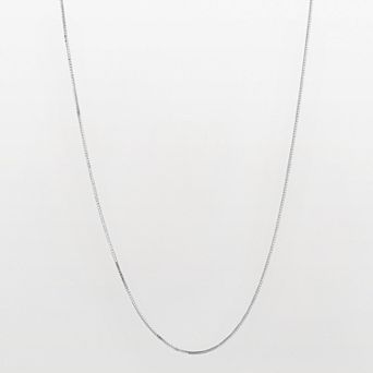 Karat Rush 10k White Gold Adjustable Box Chain Necklace