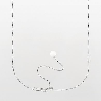 10k White Gold Adjustable Box Chain Necklace