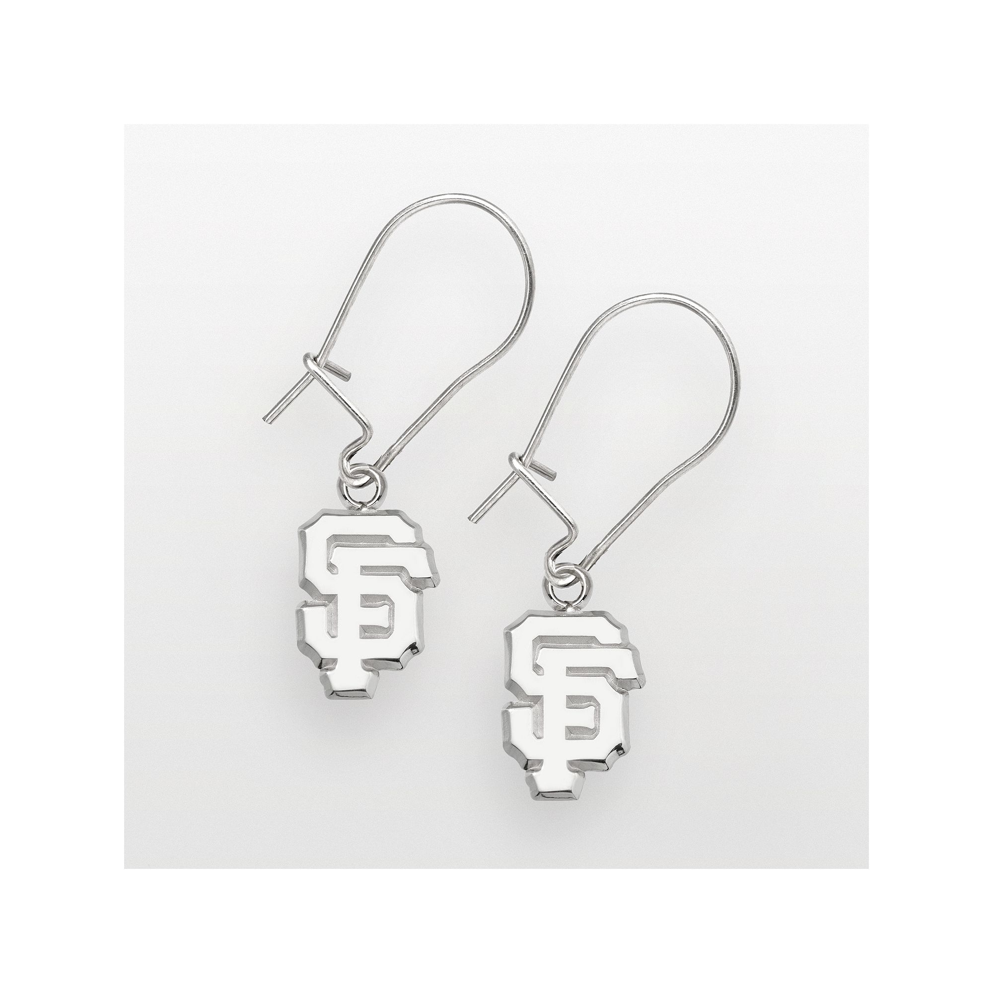 LogoArt San Francisco Giants Sterling Silver Logo Drop Earrings, Womens
