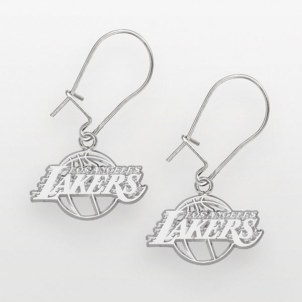 Los Angeles Lakers Sterling Silver Logo Drop Earrings