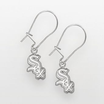 LogoArt Chicago White Sox Sterling Silver Logo Drop Earrings
