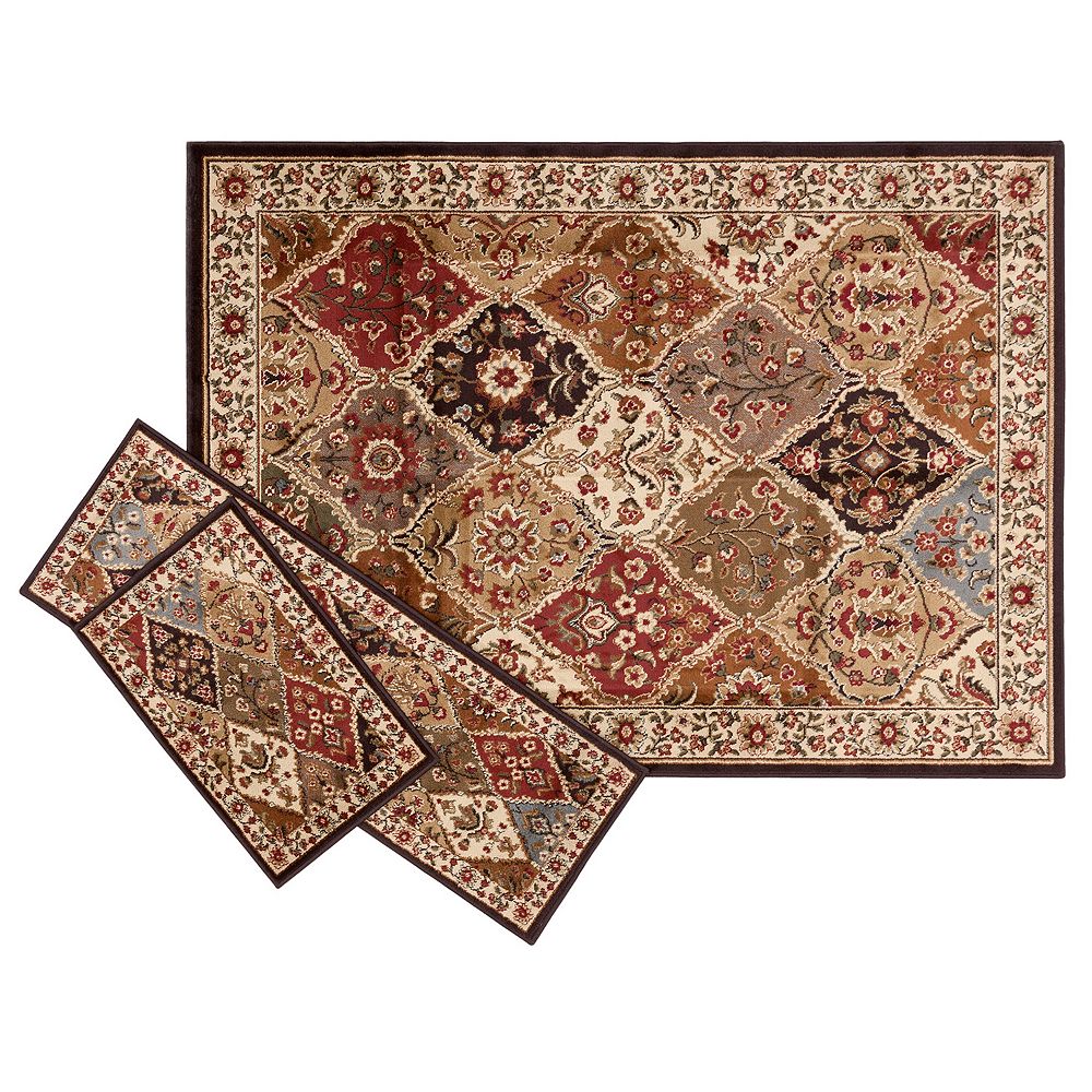 KHL Rugs Traditional Abstract 3-pc. Rug Set