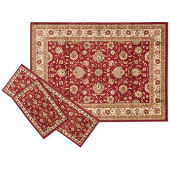 KHL Rugs Traditional Floral 3 pc Rug Set - 5' x 7'