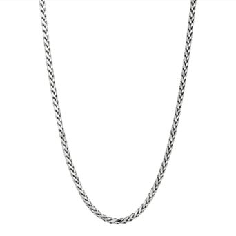 Karat Rush Sterling Silver Wheat Chain Necklace - 22 in - Men
