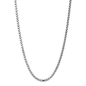 Karat Rush Sterling Silver Wheat Chain Necklace - 24 in - Men