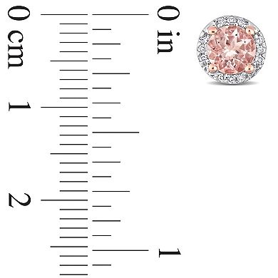 Stella Grace 10k Rose Gold Morganite and Diamond Accent Stud Earrings