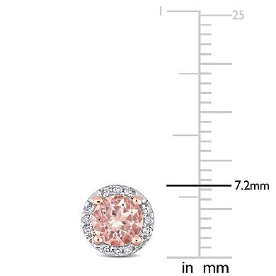 Stella Grace 10k Rose Gold Morganite and Diamond Accent Stud Earrings
