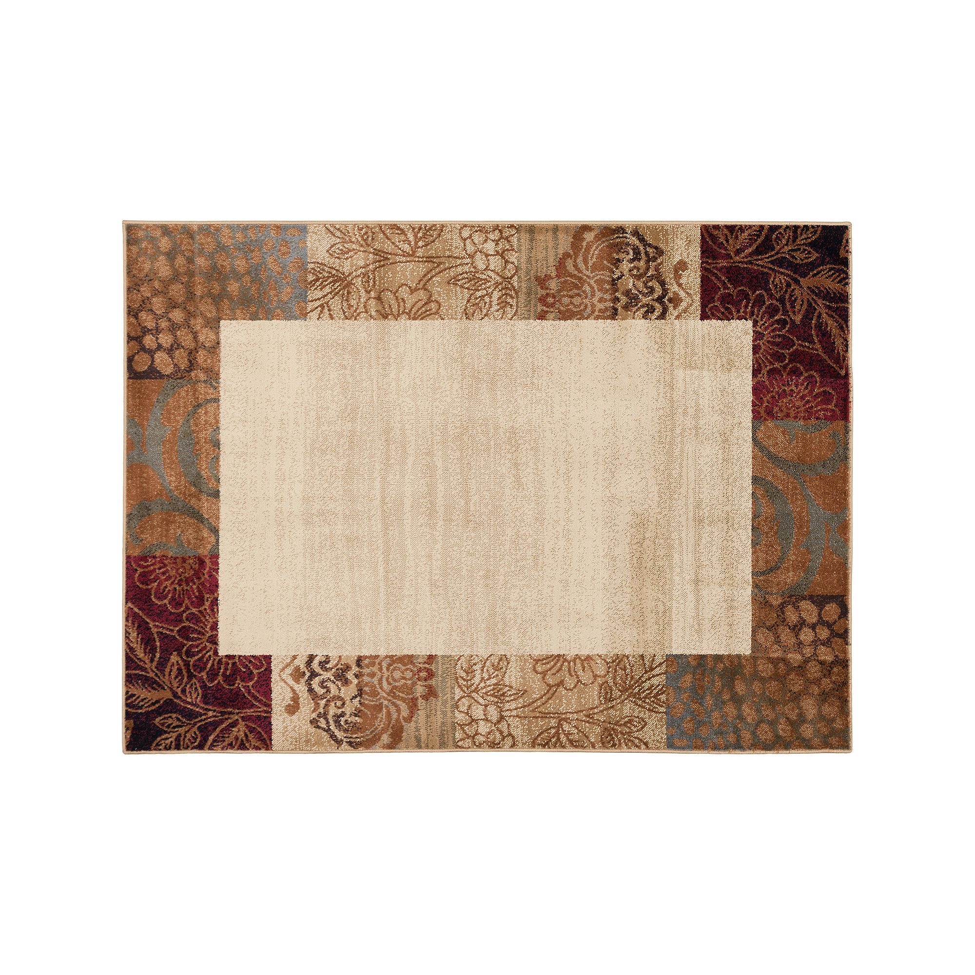KHL Rugs Floral-Border Rug, Ivory