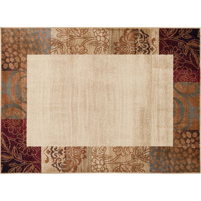 KHL Rugs Floral-Border Rug, Beig/Green, 8Ft Rnd