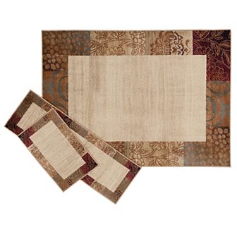 KHL Rugs Transitional Floral 3 pc Rug Set