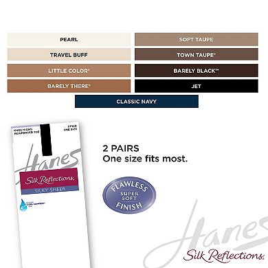 Hanes 2-pk. Silk Reflections Silky Sheer Knee-High Pantyhose