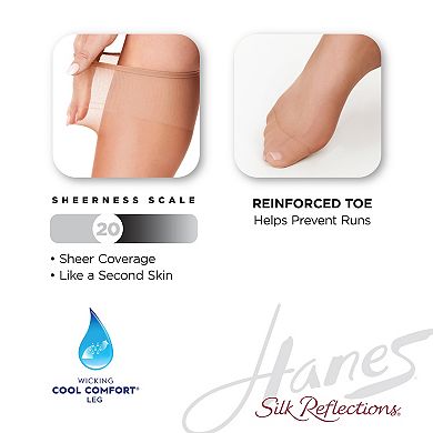Hanes 2-pk. Silk Reflections Silky Sheer Knee-High Pantyhose