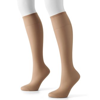 Hanes® 2 pk Silk Reflections Silky Sheer Knee-High Pantyhose