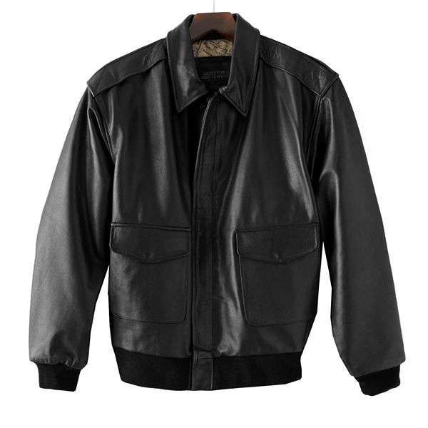 Men's Croft and Barrow Heavy Leather Jacket With Zip In Liner Size Large