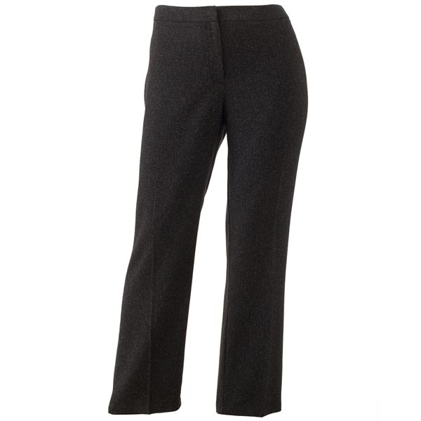 Plus Size 212 Collection Slimming Straight-Leg Tweed Pants