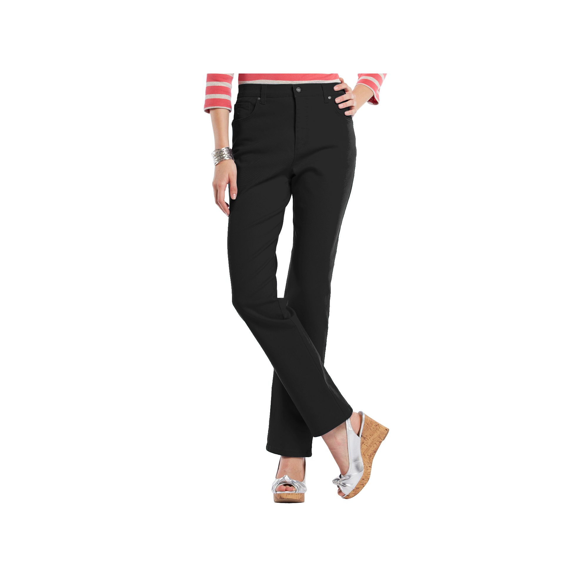 Petite Gloria Vanderbilt Amanda Classic Jeans, Womens, Size: 4 Petite, Bla