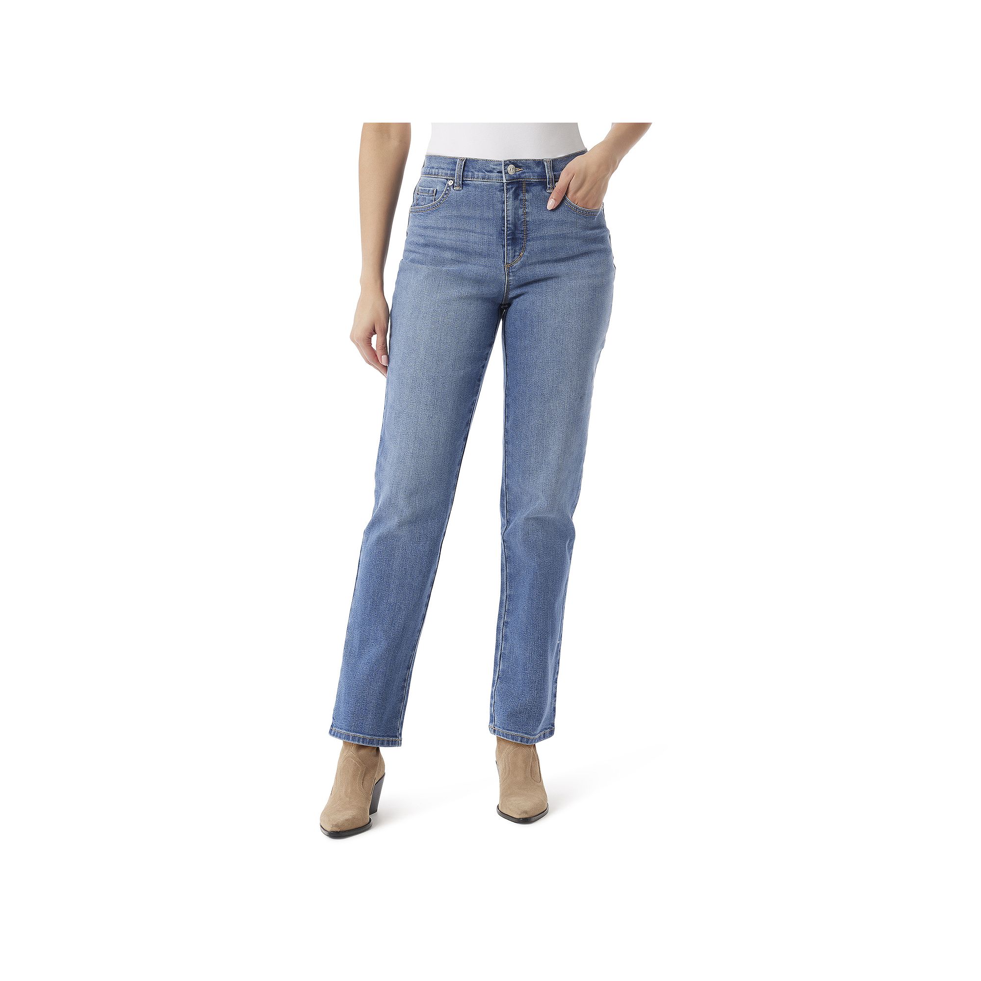 Petite Gloria Vanderbilt Amanda Classic Jeans, Womens, Size: 4P-Short, Gra