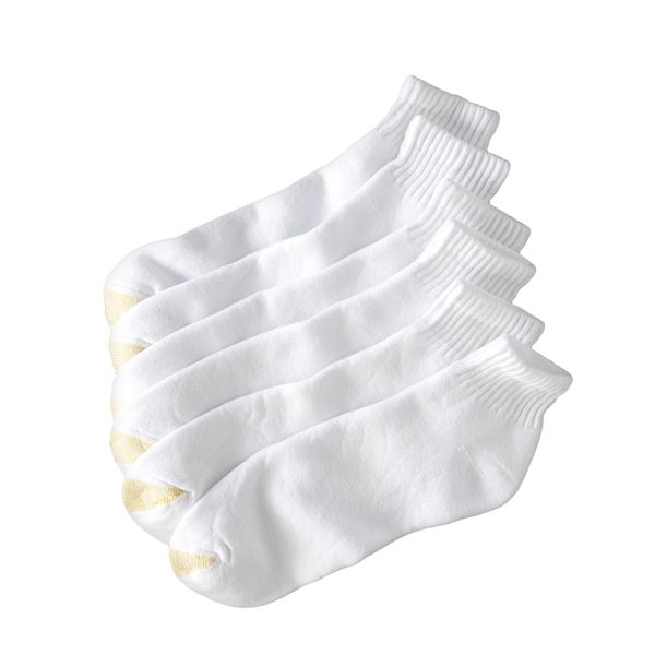 6 PK Kodiak Ankle Work Socks - White