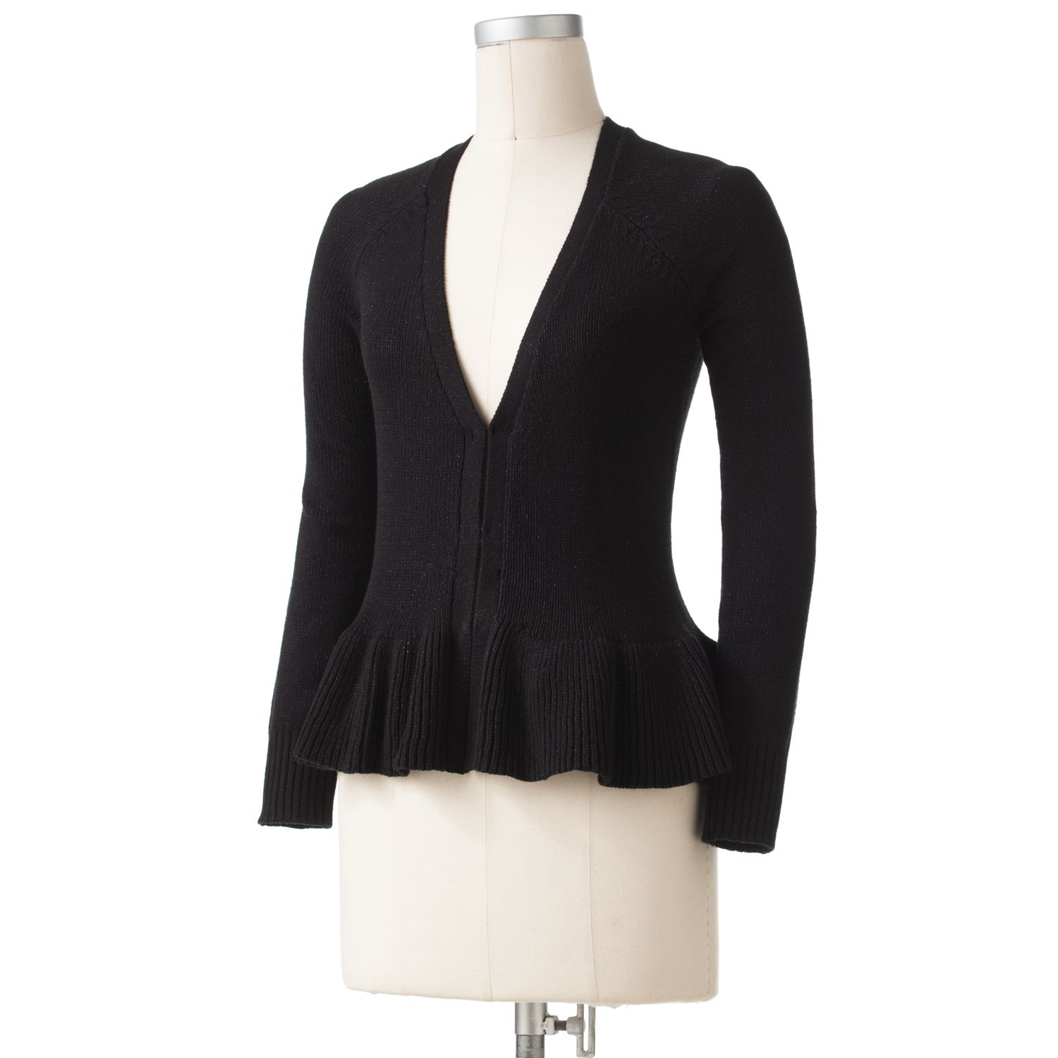 peplum cardigan sweater