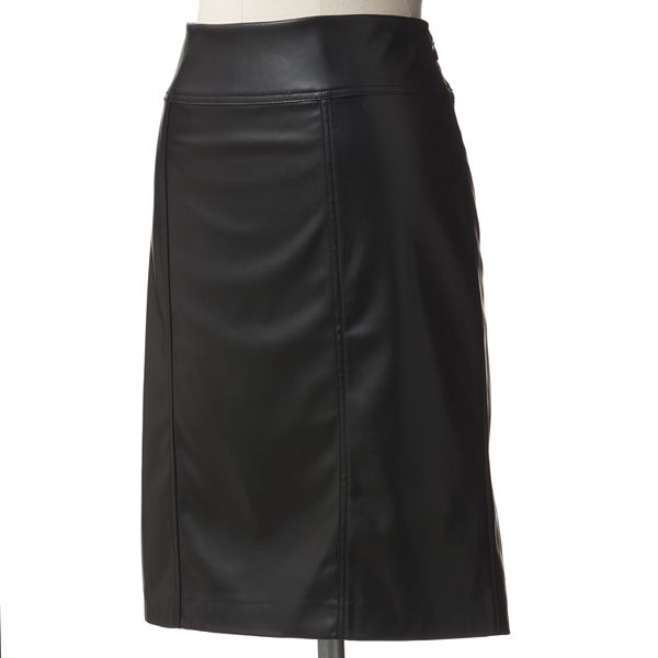 Dana Buchman Faux-Leather Pencil Skirt