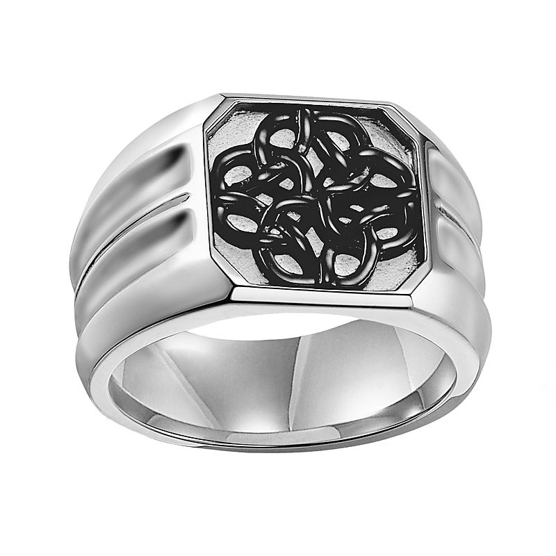 AXL by Triton Stainless Steel Celtic Knot Ring - Men, Mens, Size: 10, Grey