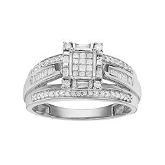 Diamond Engagement Ring in 10k White Gold (1\/2 ct. T.W.) by