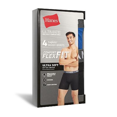 Men's Hanes® 4-Pack Ultimate Comfort Flex Fit Moisture-Wicking