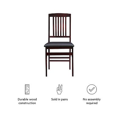 Linon Triena Mission-Back Folding Chair