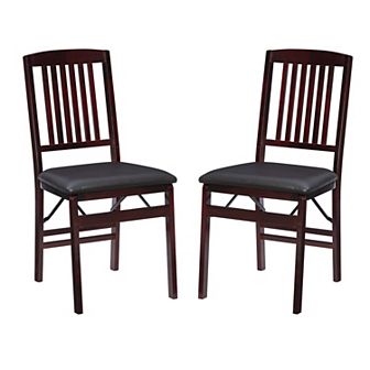 Linon Triena Mission-Back Folding Chair 2 pc Set