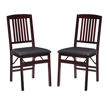 Linon Triena Mission-Back Folding Chair 2 pc Set