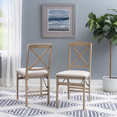 Linon Triena X-Back Folding Chair 2-piece Set