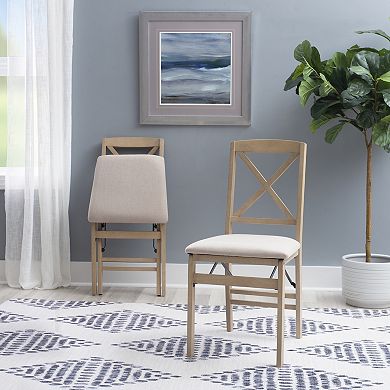 Linon Triena X-Back Folding Chair 2-piece Set