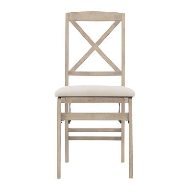 Linon Triena X-Back Folding Chair 2-piece Set