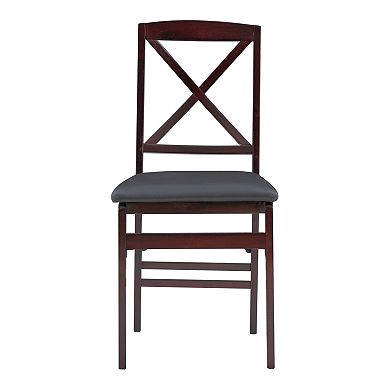 Linon Triena X-Back Folding Chair
