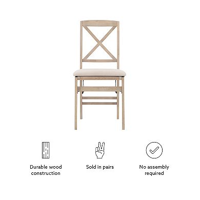 Linon Triena X-Back Folding Chair 2-piece Set