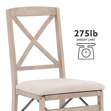 Linon Triena X-Back Folding Chair 2-piece Set