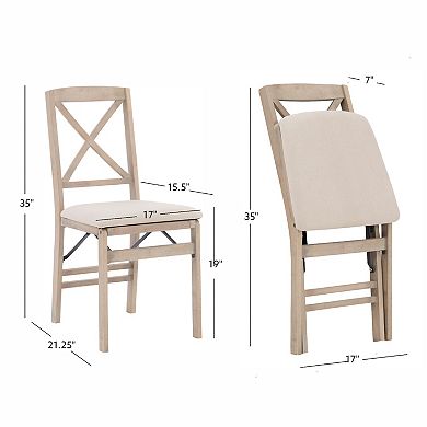 Linon Triena X-Back Folding Chair 2-piece Set