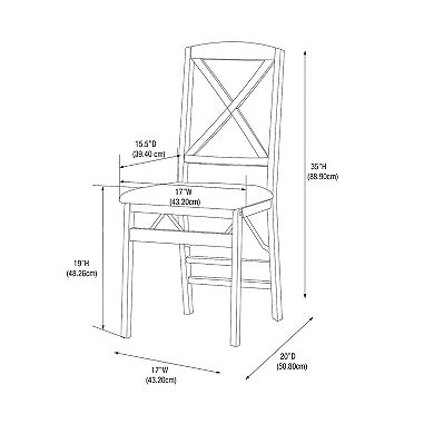 Linon Triena X-Back Folding Chair