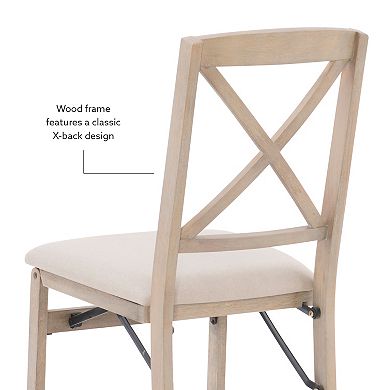 Linon Triena X-Back Folding Chair 2-piece Set